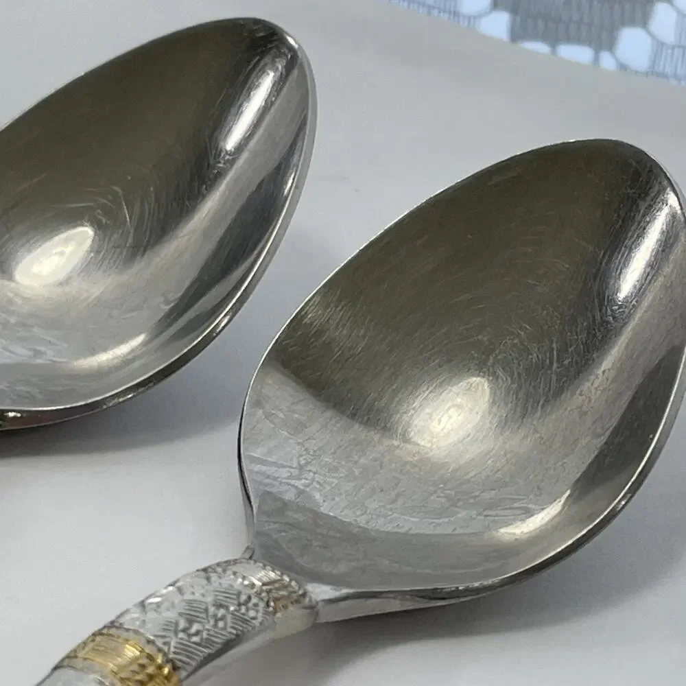 Wallace Silversmiths 18/8 Golden Corsica Weave Spoons Korea Set of 4 Teaspoons